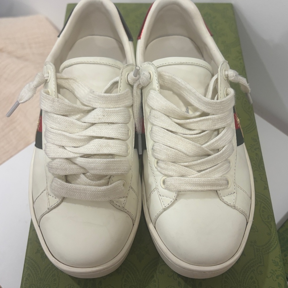 Gucci Alexander Style Green/Red Bee Sneakers - Picture 4 of 14